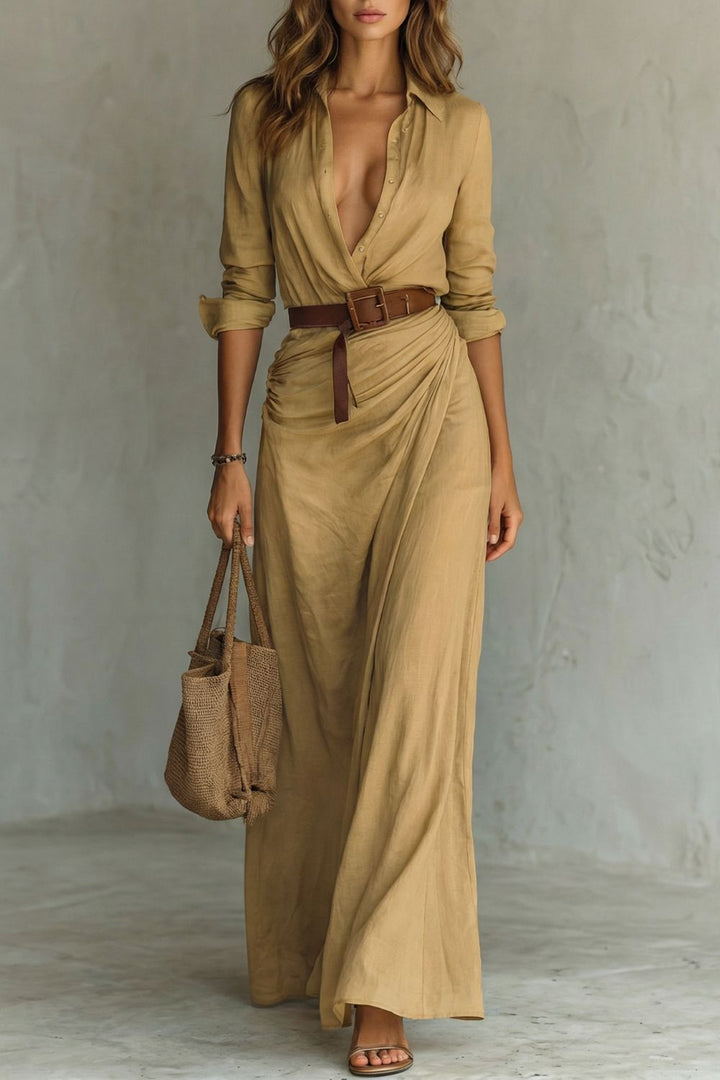 Azura | Button-down wrap dress | Belted maxi dress
