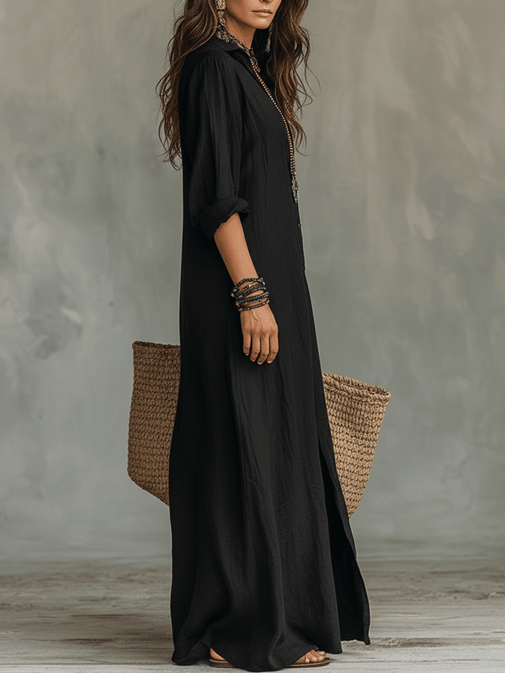 Timeless Button Maxi Dress | Elegant, Lightweight & Easy Fit