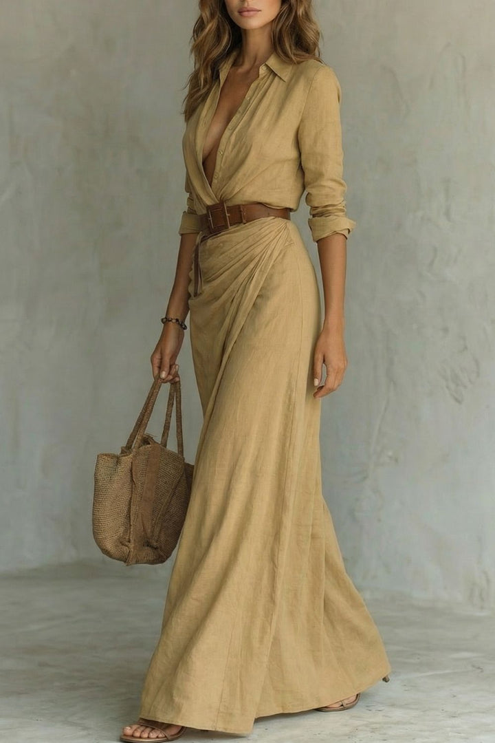 Azura | Button-down wrap dress | Belted maxi dress