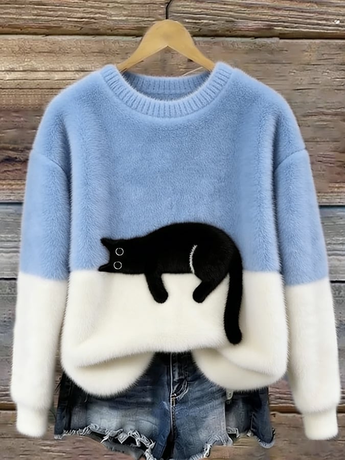Bridget | Cosy Cat Print Sweatshirt