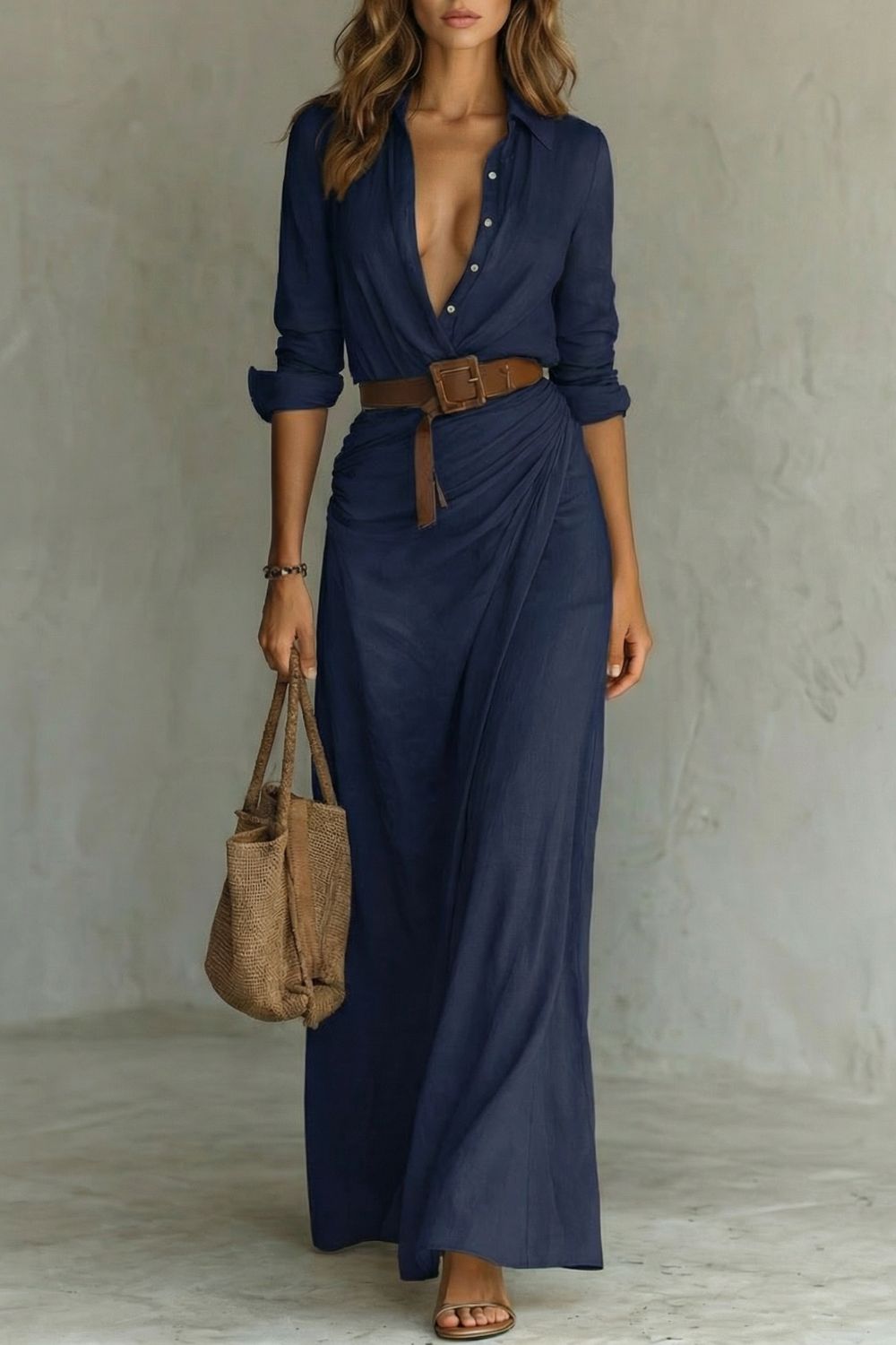 Azura | Button-down wrap dress | Belted maxi dress