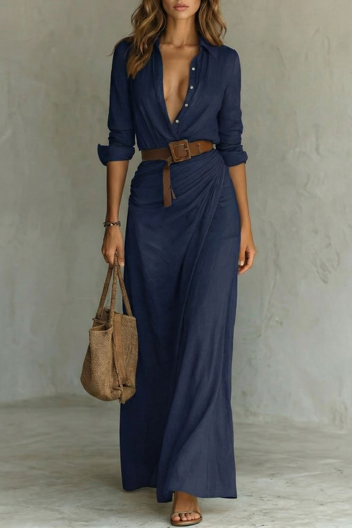 Azura | Button-down wrap dress | Belted maxi dress