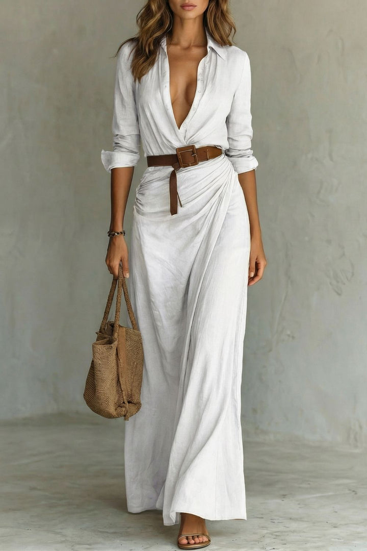 Azura | Button-down wrap dress | Belted maxi dress