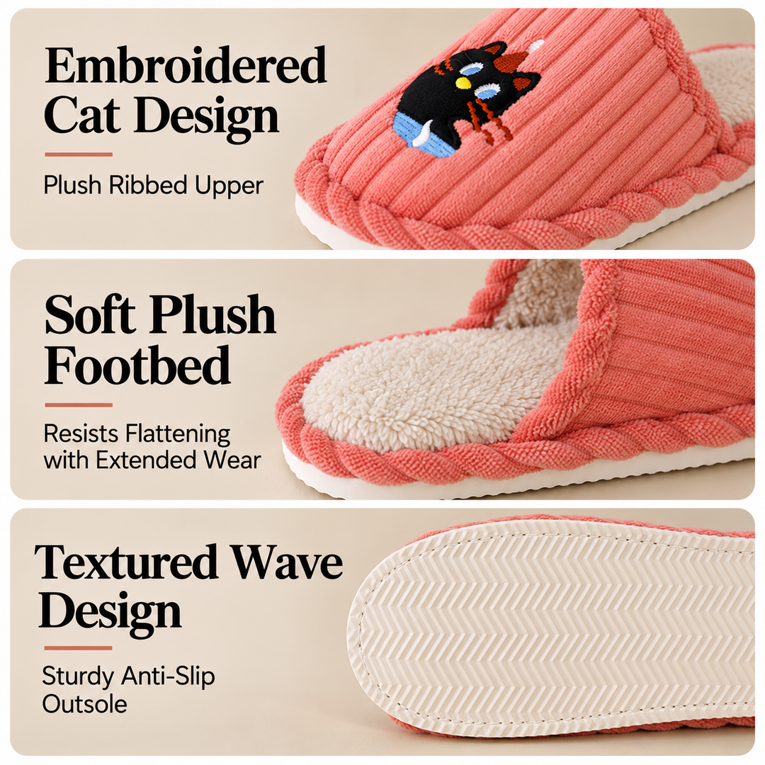 HELGA | DACHSHUND STRIPED COTTON HOUSE SLIPPERS