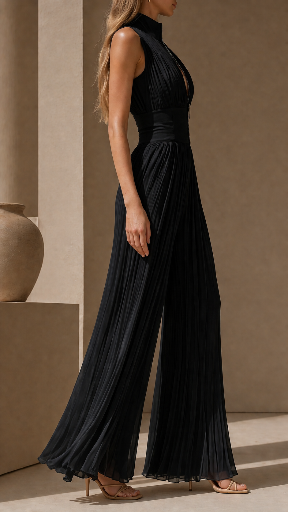 Caelia – Villa Pleated Jumpsuit