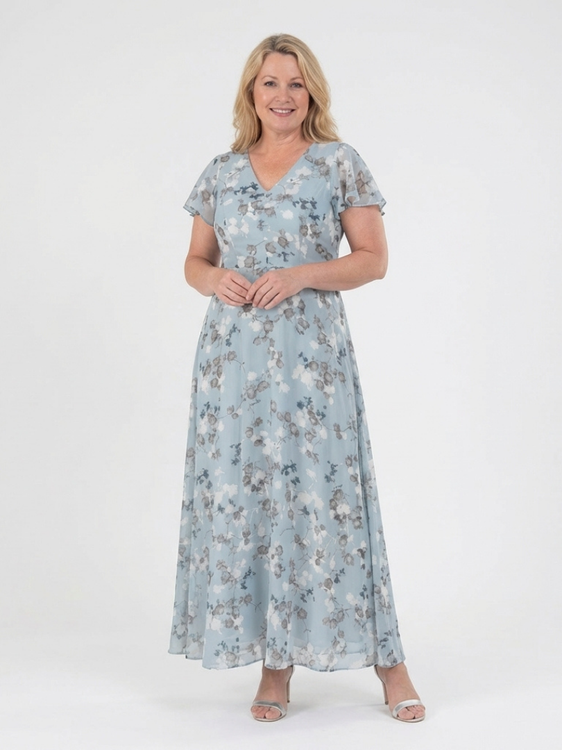 SYLVIA | FLORAL CHIFFON MAXI DRESS