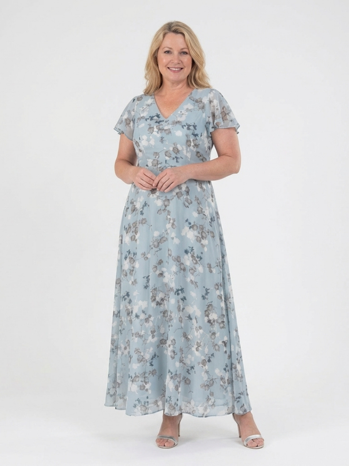 SYLVIA | FLORAL CHIFFON MAXI DRESS