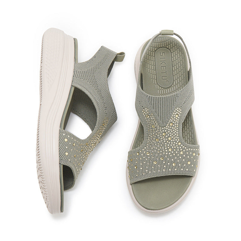 STELLA | RHINESTONE CUSHIONED ORTHOPEDIC SANDALS