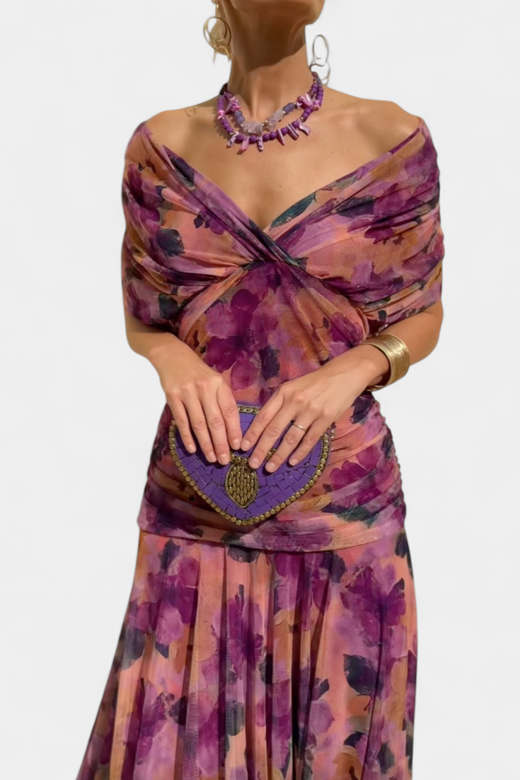 Sophia | Elegant Floral Pleated Dress
