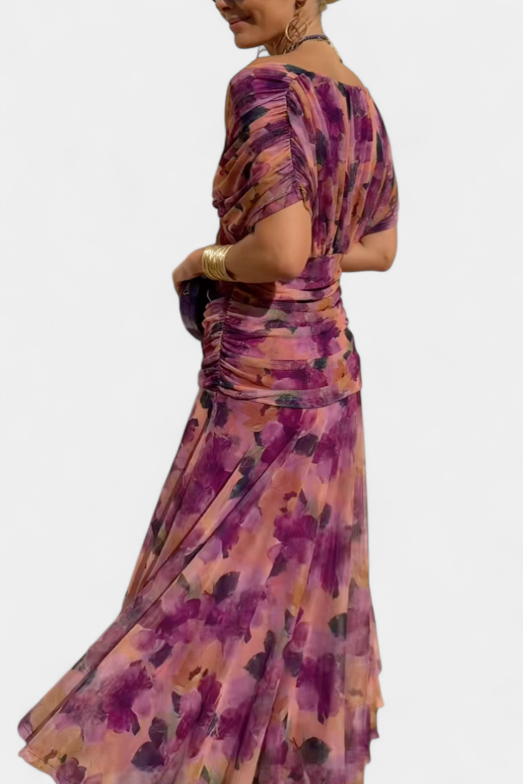Sophia | Elegant Floral Pleated Dress