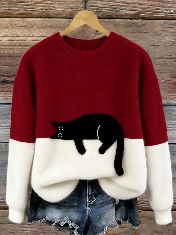 Bridget | Cosy Cat Print Sweatshirt