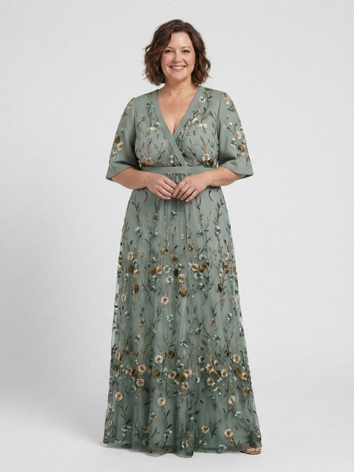 Diana | Floral V Neck Maxi Dress