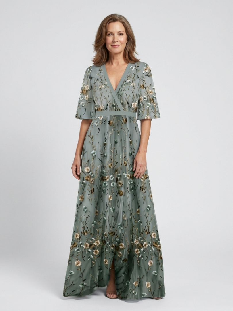 Diana | Floral V Neck Maxi Dress