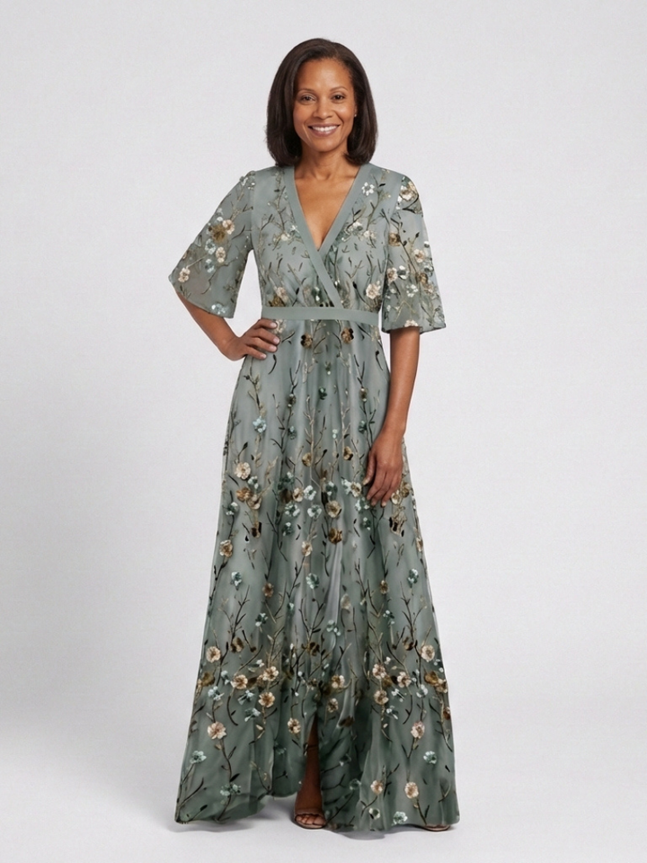 Diana | Floral V Neck Maxi Dress