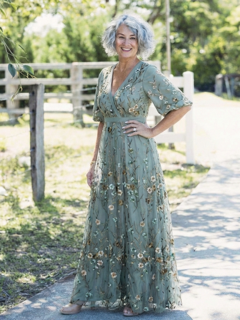 CHRISTINE | FLORAL V-NECK MAXI DRESS