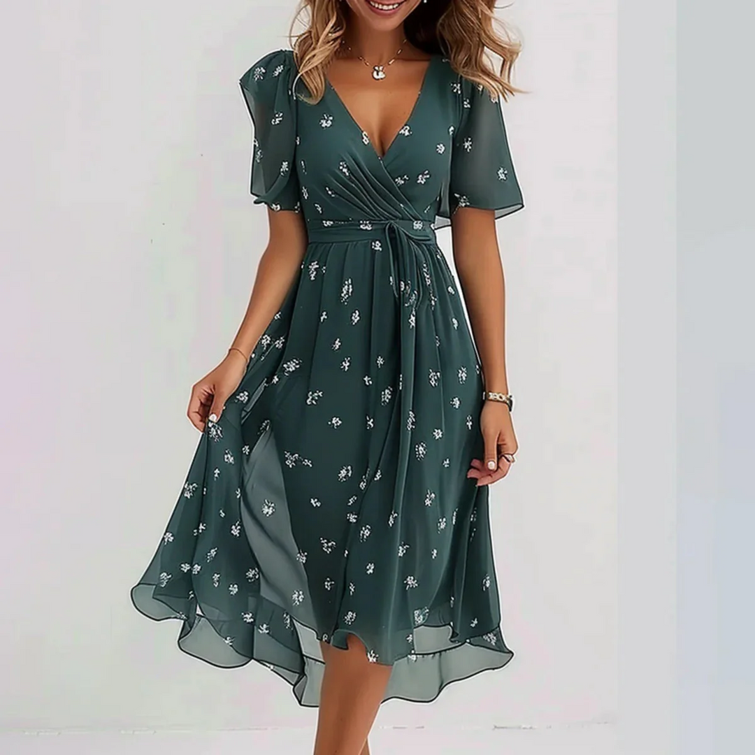 Harper | Women's V-Neck Wrap Midi Dress