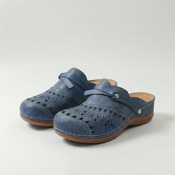KATHLEEN | ORTHOPAEDIC PERFORATED STRAP MULE CLOGS